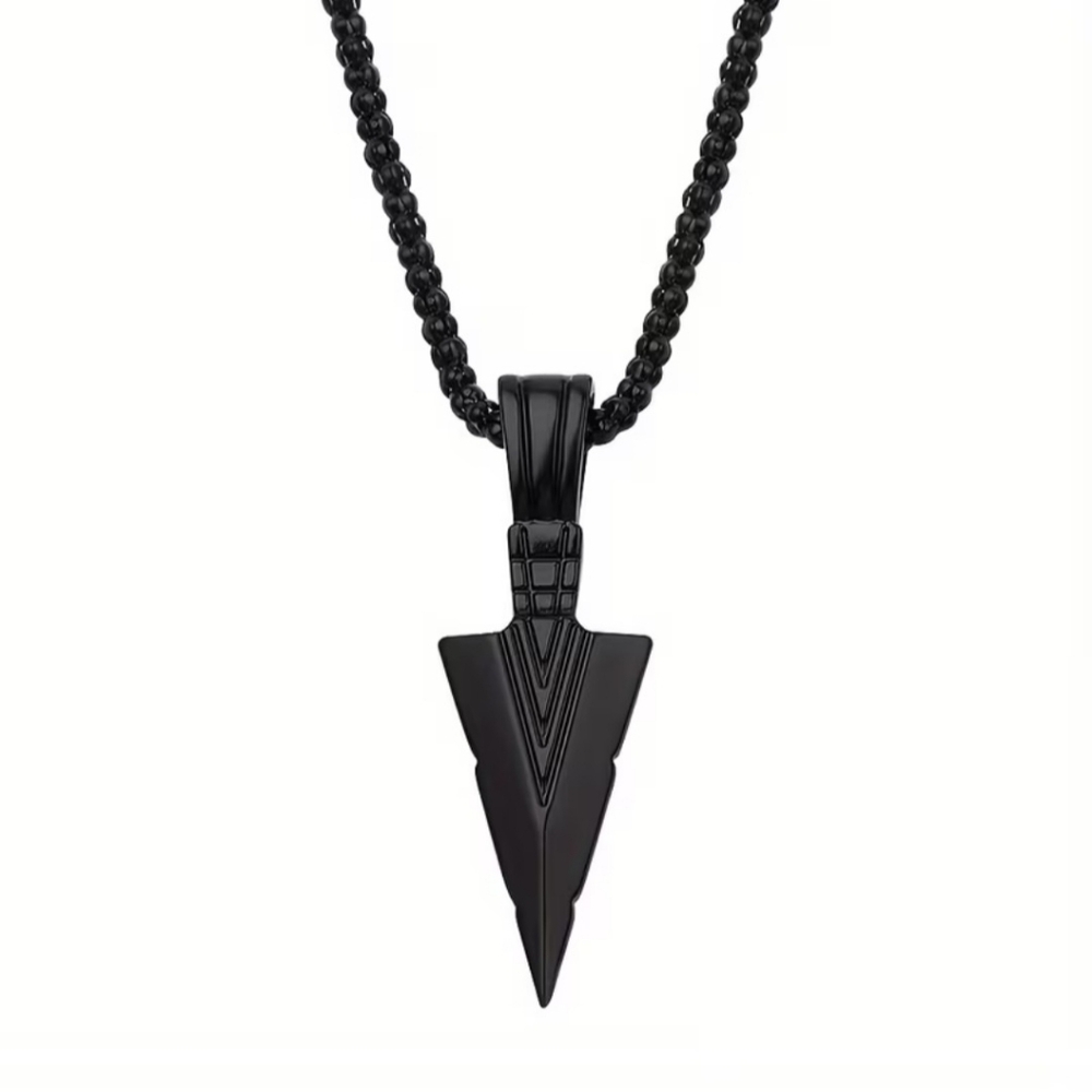 Black arrowhead necklace New